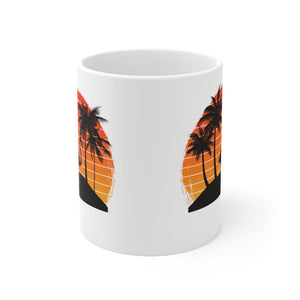 Printify Mug 11oz FLAMINGO SUNSET 11OZ CERAMIC MUG