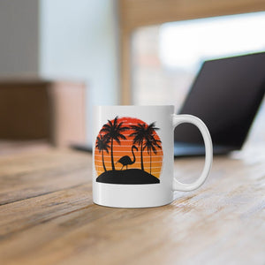 Printify Mug 11oz FLAMINGO SUNSET 11OZ CERAMIC MUG