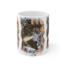 Load image into Gallery viewer, Printify Mug 11oz LARGEMOUTH BASS 11OZ COFFEE  CUP