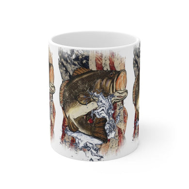 Printify Mug 11oz LARGEMOUTH BASS 11OZ COFFEE  CUP