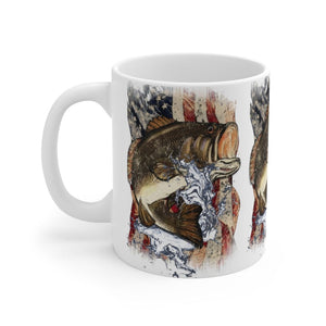 Printify Mug 11oz LARGEMOUTH BASS 11OZ COFFEE  CUP