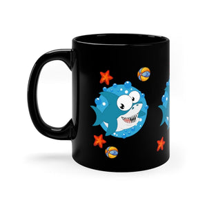 Printify Mug 11oz LITTLE BLUE SHARK 11oz BLACK MUG