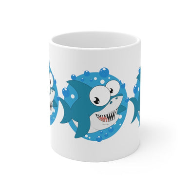 Printify Mug 11oz LITTLE BLUE SHARK MUG 11oz