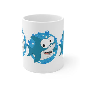 Printify Mug 11oz LITTLE BLUE SHARK MUG 11oz