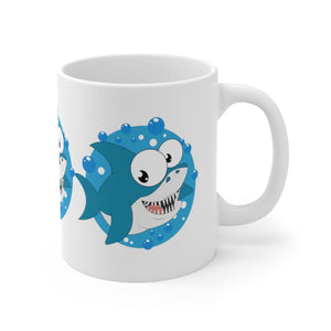 Printify Mug 11oz LITTLE BLUE SHARK MUG 11oz