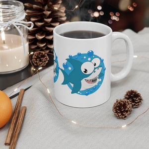 Printify Mug 11oz LITTLE BLUE SHARK MUG 11oz