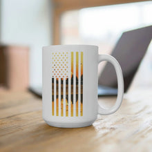 Load image into Gallery viewer, Printify Mug 15oz GOLD AMERICAN FLAG WHITE 15oz MUG