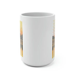 Printify Mug 15oz GOLD AMERICAN FLAG WHITE 15oz MUG