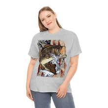 Load image into Gallery viewer, Printify T-Shirt JUMPING LARGEMOUTH BASS UNISEX HEAVY COTTON TEE