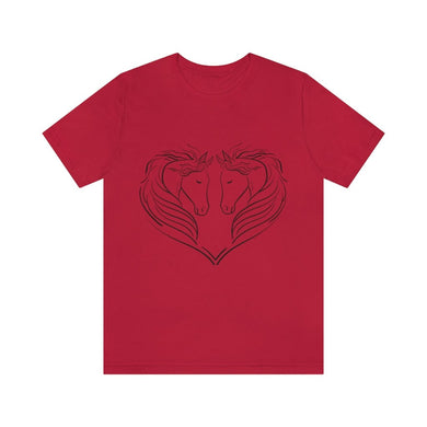 Printify T-Shirt Red / S HEART OF HORSES CLASSIC UNISEX SHORT SLEEVE