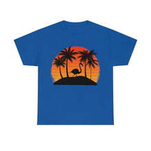 Load image into Gallery viewer, Printify T-Shirt Royal / S FLAMINGO SUNSET ON THE BEACH